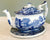 RARE Antique Copeland Spode Italian Oval Footed Teapot Stand / Tea Trivet Blue Transferware