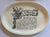 Le Mixed Gril French Advertising Black Transferware Platter Gien w/ Cow / Bovine