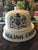 Antique FINEST ENGLISH CHEESE Grocers Dairy Slab Advertising English Transferware Cheese Bell & Plate British Coat of Arms