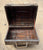 Vintage Barrel Sided Bamboo Slatted Wood Carrying Case / Suitcase w/ Carved Fish Latches Antique