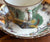 Masons Vista Leeds Polychrome Black Transferware Gold/Copper Lustre Teacup & Saucer