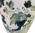 pair of lg Green Garniture Vases English Transferware Masons Floral & Vine Chartreuse
