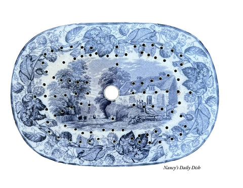 Transferware Drainer Platter Copeland Ca.  1880 Sheep Herd Duncan RURAL SCENES Hops Border