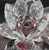 Vintage Ruby Red & Clear Lotus Flower 🪷 Crystal Prisms Taper Candle Holder