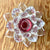Vintage Ruby Red & Clear Lotus Flower 🪷 Crystal Prisms Taper Candle Holder