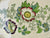 XL Vintage Green Transferware Platter Masons Paynsley Pansies Flowers Fleur De Lis Floral Toile