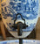 HUGE Antique Copeland Blue Willow Chinoiserie Samovar & Pedestal Centerpiece Serving Platter