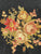 12’ x 9’ Vintage Handmade English Countey Flowers Rug Black Wool Needlepoint