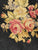 12’ x 9’ Vintage Handmade English Countey Flowers Rug Black Wool Needlepoint