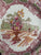 Rare Antique Pink & Green Transferware Copeland Spode Plate Ornate Urn of JUNE Flowers