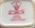 Vintage Sq Red Transferware Masons Vista Dual Handle Sugar Bowl