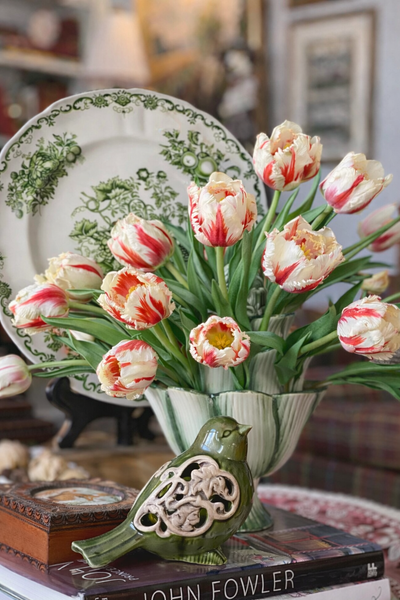 Green Artichoke Majolica Tulipiere Flower Vase