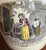 Black Transferware Plate Adams Cries of London Tea Pot Teapot