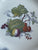 Antique Gray Transferware Pratt Ware fruit Plate No. 9 Melon Plums Berries
