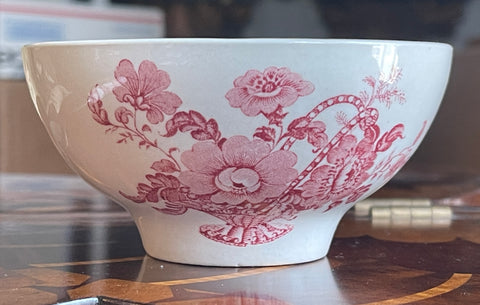 Vintage Charlotte Red Roses English Transferware Mayonnaise Bowl