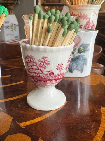 Spode Tower Red Transferware Matches Holder or Egg Cup