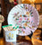 Antique Aesthetic Movement Royal Bonn Anton Hand Painted Pink & Yellow Blossoms Plate