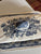 Vintage Blue & White English Transferware Lg Butter Dish Roses Bird Butterfly