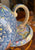 RARE Antique Chintz Blue Anemone Teapot Butterflies & Flowers Transferware Royal Winton