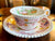 Vntg Red Transferware Teacup & Saucer Spode Copeland Grazing Cows š RURAL SCENES by DUNCAN Hops Border
