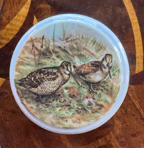 Vintage English Anchovy Paste Pot Lid & Jar WOODCOCK Trinket Pill or Ring Box