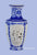 11" Blue & White Garniture Open Filigree Fretwork Chinoiserie Prunus Vase