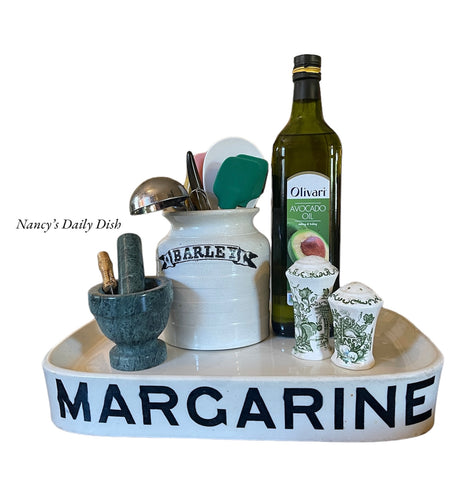 C 1876-1890 Wedgwood MARGARINE Grocers Dairy Slab Display English Advertising Transferware