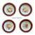 Set 4 Unique Antique Hand Painted English Botanical Strawberry Blueberry Pear Peach Apple Plates
