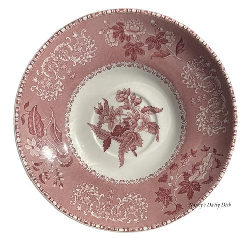 Vintage RARE Spode Camilla Red Transferware Jumbo Saucer Plate Copeland