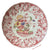 Vintage Red Transferware Polychrome Dual Handled Cream Soup Bowl and Plate Royal Doulton Pomeroy Urn w/ Flowers