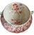 Vintage Red Transferware Polychrome Dual Handled Cream Soup Bowl and Plate Royal Doulton Pomeroy Urn w/ Flowers