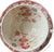 Vintage Red Transferware Polychrome Dual Handled Cream Soup Bowl and Plate Royal Doulton Pomeroy Urn w/ Flowers