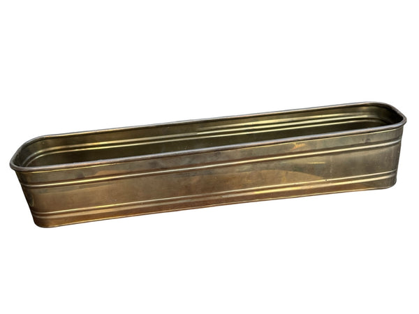 brass planter Vintage Hosley Solid Brass 24” Oblong Planter