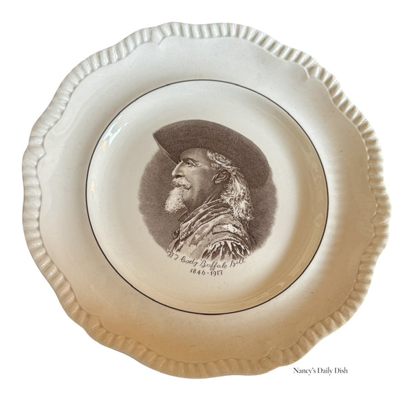 Antique Spode Copeland Brown Transferware “Buffalo Bill” Plate – Colon