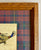 Pair Prof. Wood Framed Antique Helicopter & Trike Prints in Tartan Plaid Mats