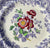 Spode Mayflower Periwinkle Lavender Transferware Salad Plate Painted Pink Roses