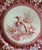 RARE Vintage Spode Copeland Tower Red Transferware Plate Game Bird Wild Duck No. 8
