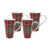 6.25" TALL Tartan Plaid Red & Green Scottish Mugs Coffee Cups Set of 4 NEW 222 Fifth Wexford