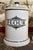 Large Vintage English Black & White Transferware Advertising FLOUR Canister Jar