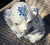 Blue Rose Chintz English Transferware Staffordshire Spaniel Dog