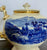 1904 Transferware Cobalt Blue and White Teapot Highland Cattle Scottish Sheep