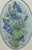 Vintage English Woven Silk Blue/Lavender Speedwell Flowers Matted in Cream Frame