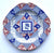 Spode Red & Blue Bi Color Transferware Patchwork Quilt Plate 4