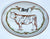 Advertising Black Transferware đ Beefeaters Butcher Beef Cuts Platter Steer Cow