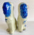 Pair Cobalt Blue Spotted Staffordshire Spaniel Dog Figurines King Charles