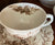 Vintage Brown & White Transferware Teacup & Saucer Clarice Cliff Harvest Poppies Wheat