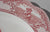 Antique Red Pink Transferware Thanksgiving Turkey Platter Crown Ducal Colonial Times