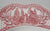 Antique Red Pink Transferware Thanksgiving Turkey Platter Crown Ducal Colonial Times