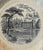 Square Black Transferware Newstead Abbey Home of Lord Byron Plate Scrolled Relief Border