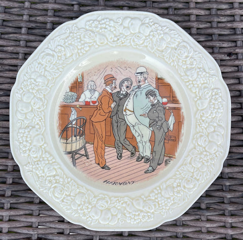 Antique English Creamware Transferware "HARMONY" Pub Plate / Bar Decor # 3 of 6